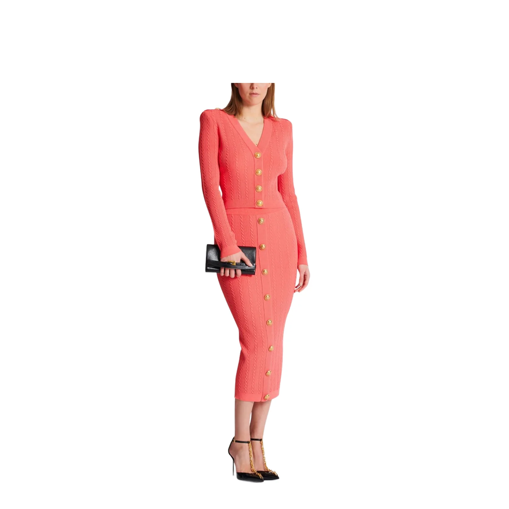 Long-sleeved cable-knit cardigan - Image 4