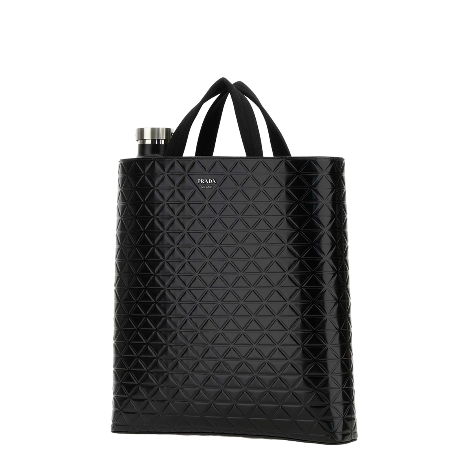 Black Leather Shopping Bag - Image 3
